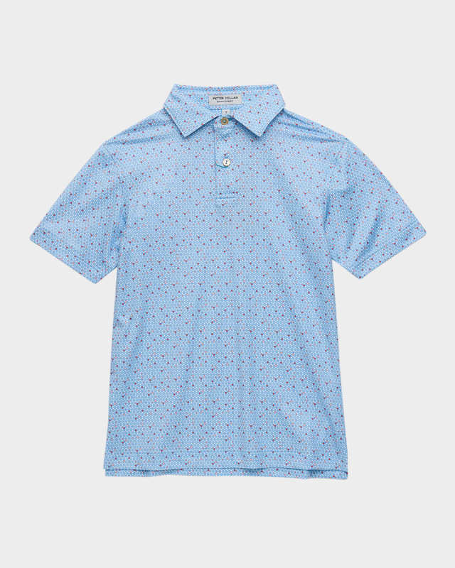 Boy's Costanzo Geo Youth Performance Jersey Polo, Size XS-XL